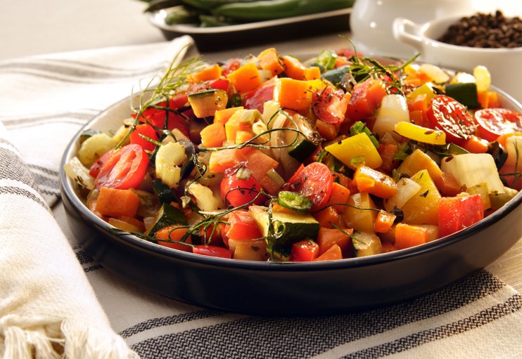Réaliser une ratatouille à la friteuse sans huile